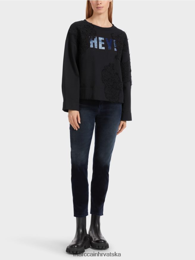 ponoćno plava Marc Cain trenirka sa svjetlucavima i čipkom odjeća 4D66P41219