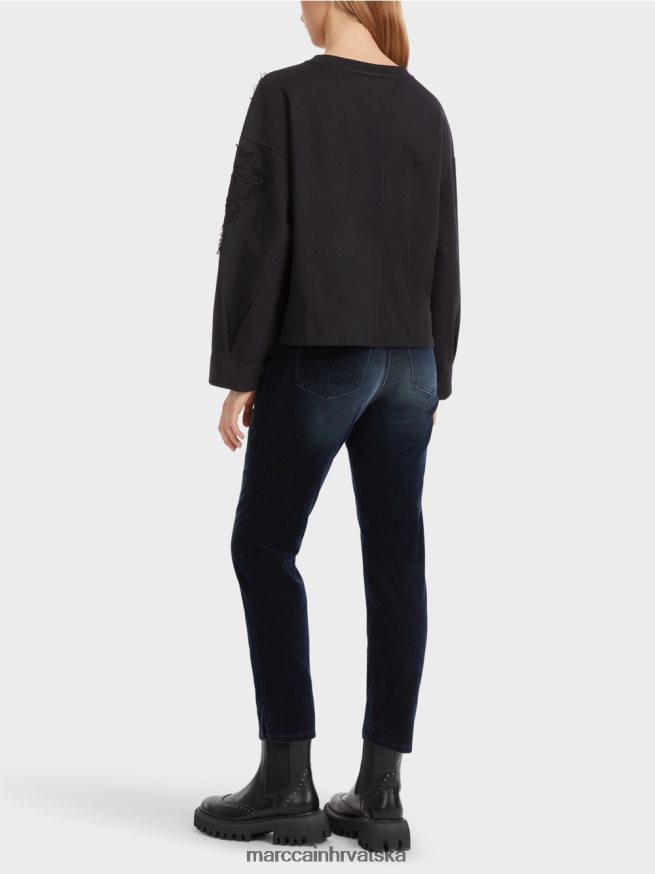 ponoćno plava Marc Cain trenirka sa svjetlucavima i čipkom odjeća 4D66P41219