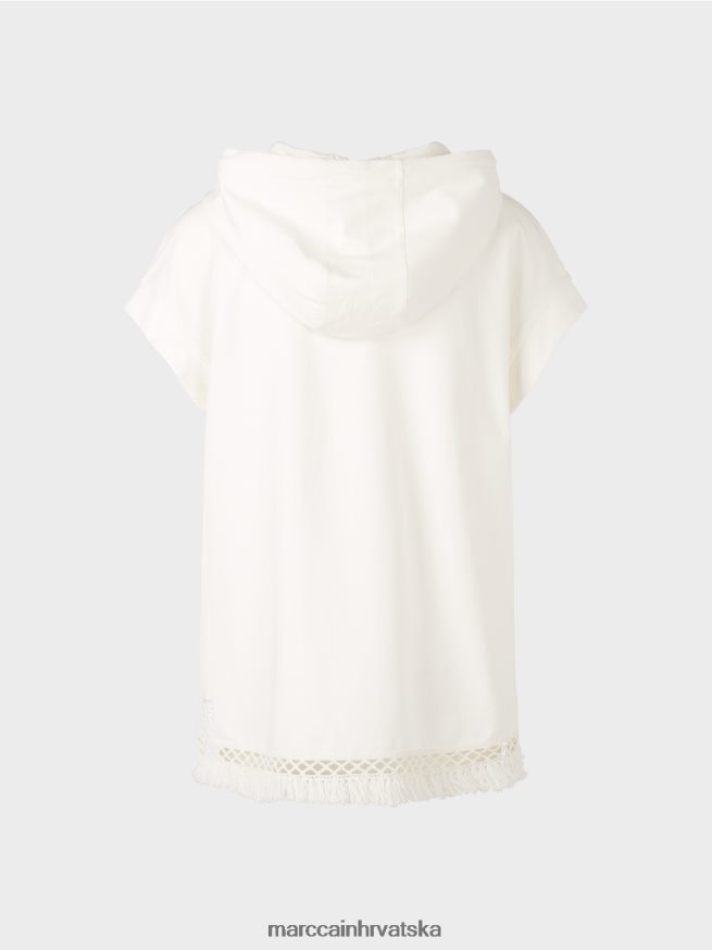 prljavo bijela Marc Cain majica s kapuljačom i resama odjeća 4D66P41225