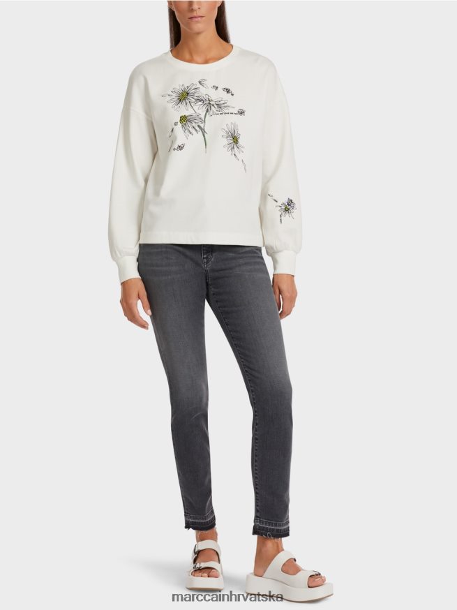 prljavo bijela Marc Cain oversized sweatshirt s 3d elementima odjeća 4D66P41228