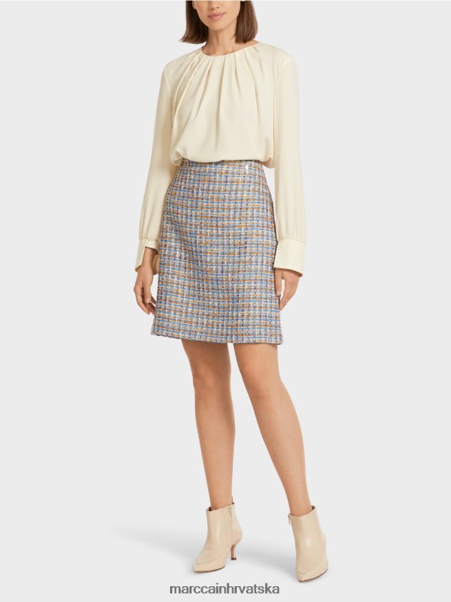 atmosferski plava Marc Cain mini suknja od pamučnog bouclea odjeća 4D66P4513