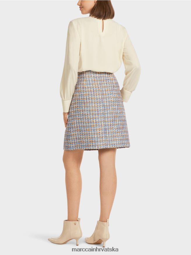 atmosferski plava Marc Cain mini suknja od pamučnog bouclea odjeća 4D66P4513