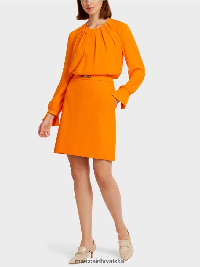 bistra narančasta Marc Cain suknja uskog kroja s ukrasnim mc lancem odjeća 4D66P4512