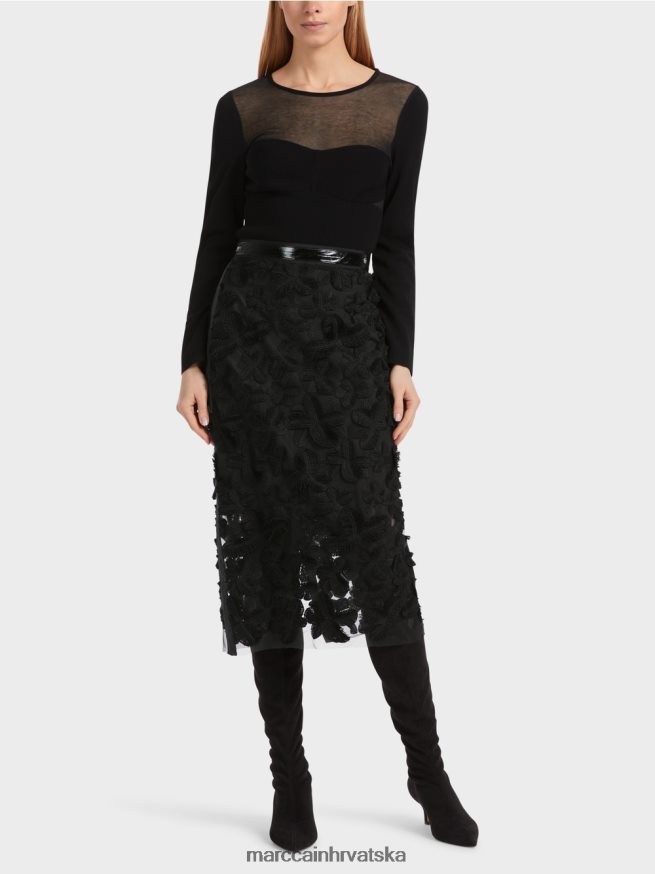 crno Marc Cain elegantna midi suknja odjeća 4D66P4460
