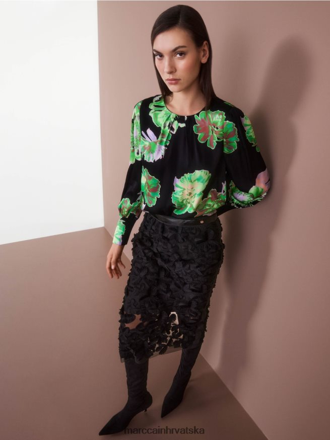 crno Marc Cain elegantna midi suknja odjeća 4D66P4460