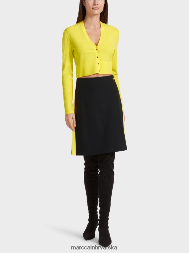 crno Marc Cain mini suknja s prugama koje blokiraju boju odjeća 4D66P4475