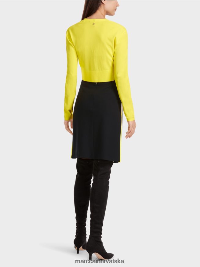 crno Marc Cain mini suknja s prugama koje blokiraju boju odjeća 4D66P4475