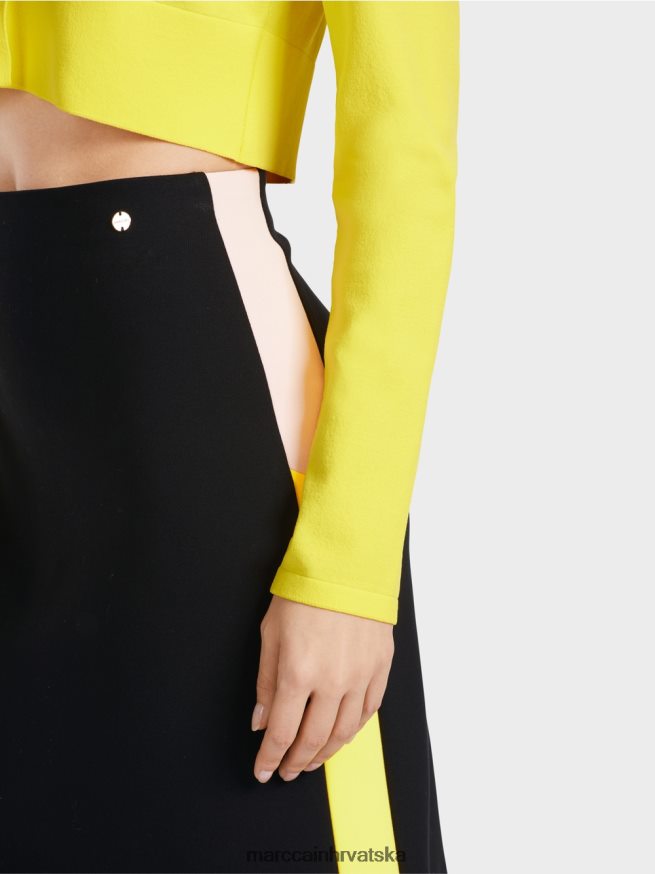 crno Marc Cain mini suknja s prugama koje blokiraju boju odjeća 4D66P4475