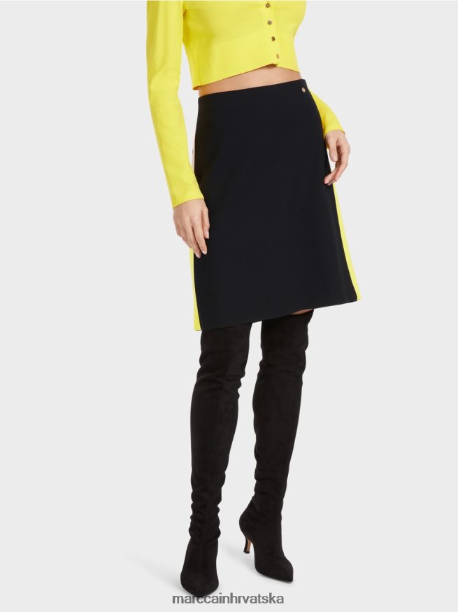 crno Marc Cain mini suknja s prugama koje blokiraju boju odjeća 4D66P4475