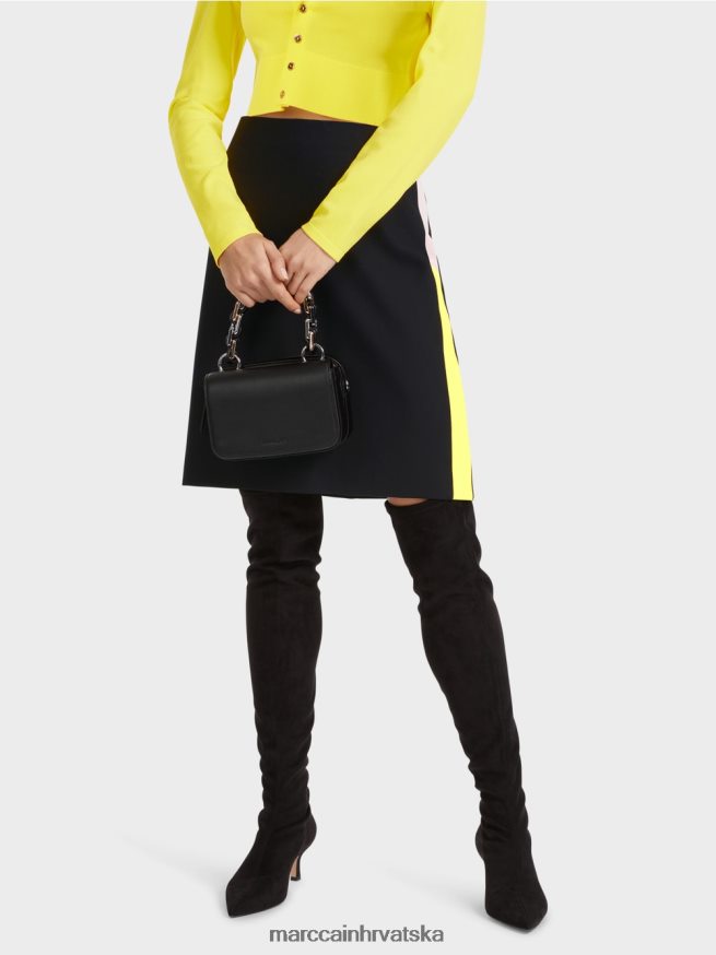 crno Marc Cain mini suknja s prugama koje blokiraju boju odjeća 4D66P4475