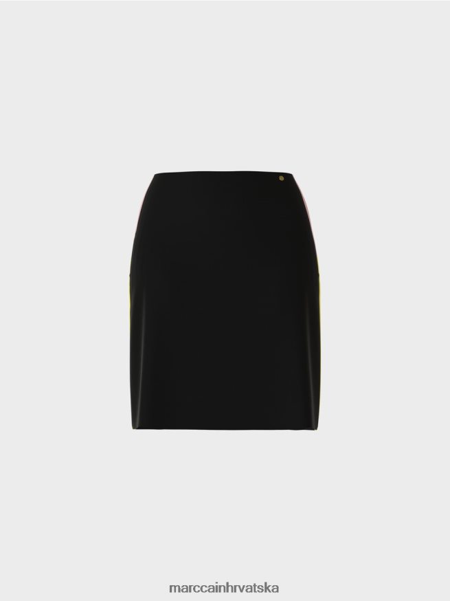 crno Marc Cain mini suknja s prugama koje blokiraju boju odjeća 4D66P4475