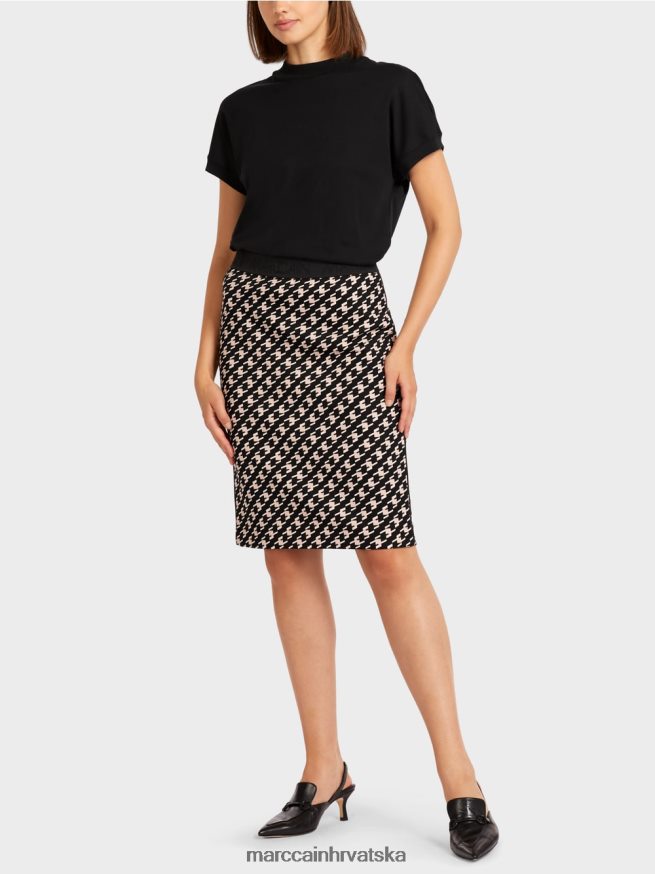 crno Marc Cain sportska suknja od pastirskog karira odjeća 4D66P4508