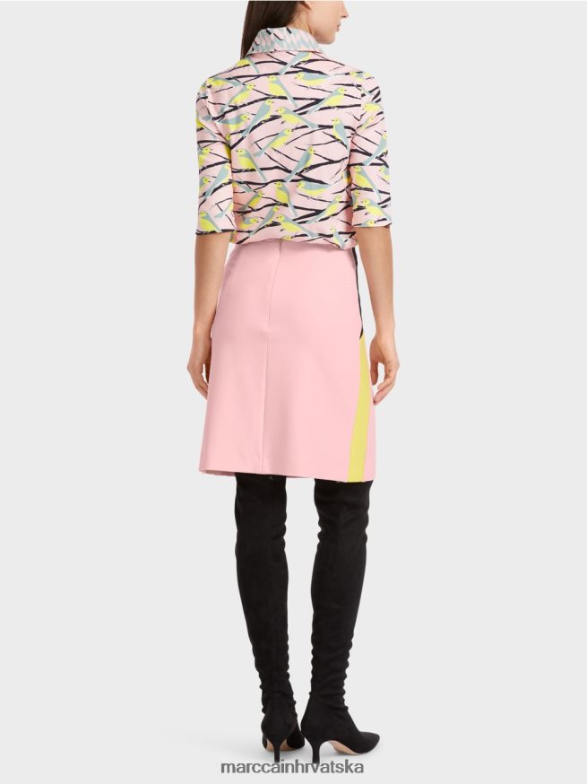 nježno puder roza Marc Cain mini suknja s prugama koje blokiraju boju odjeća 4D66P4473