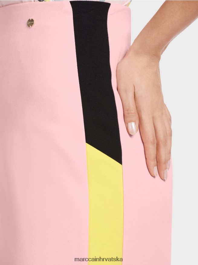 nježno puder roza Marc Cain mini suknja s prugama koje blokiraju boju odjeća 4D66P4473