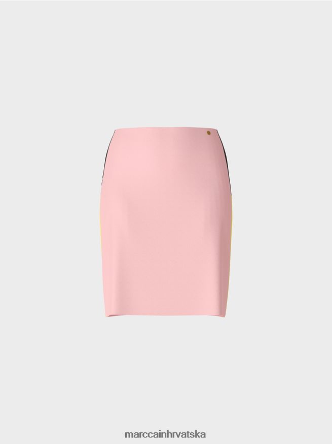 nježno puder roza Marc Cain mini suknja s prugama koje blokiraju boju odjeća 4D66P4473