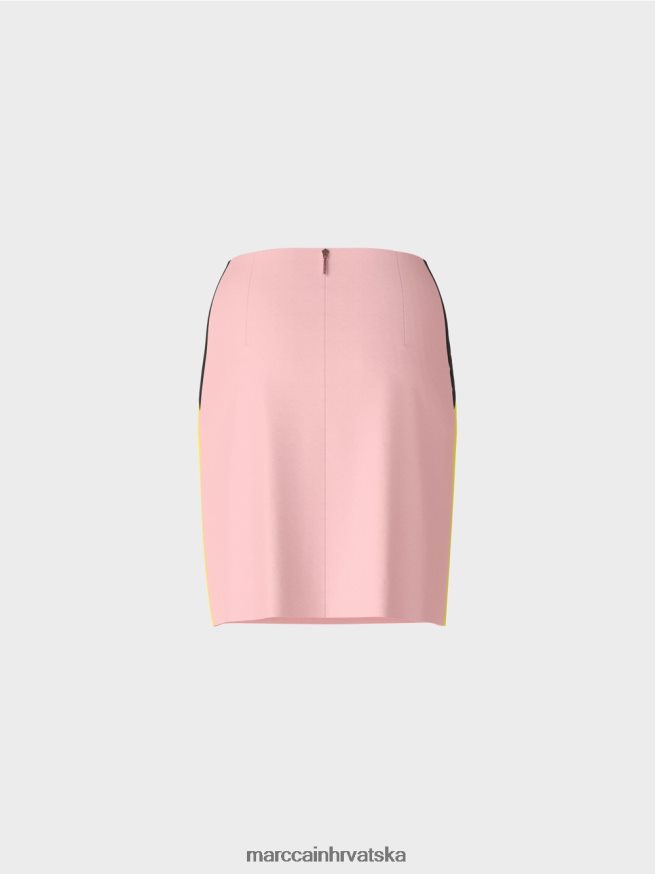 nježno puder roza Marc Cain mini suknja s prugama koje blokiraju boju odjeća 4D66P4473