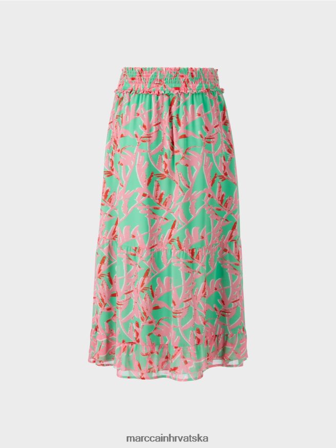 svijetli žad Marc Cain volan suknja s cvjetnim uzorkom odjeća 4D66P4499