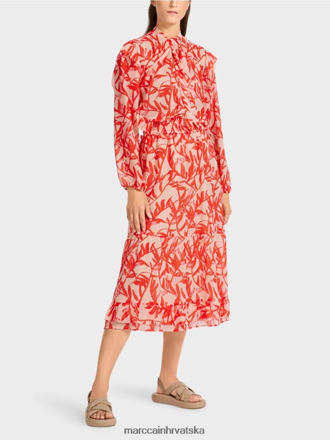 svijetli ten Marc Cain volan suknja s cvjetnim uzorkom odjeća 4D66P4500