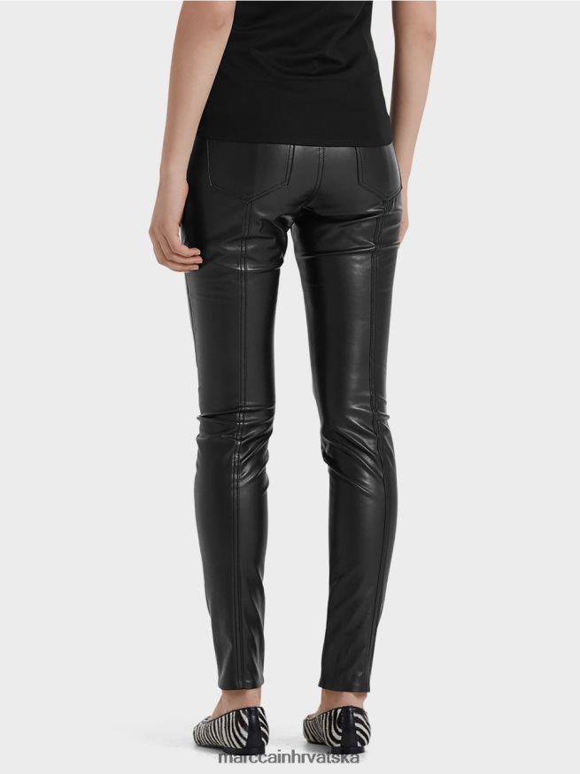 crno Marc Cain drainpipe hlače od imitacije kože odjeća 4D66P4831