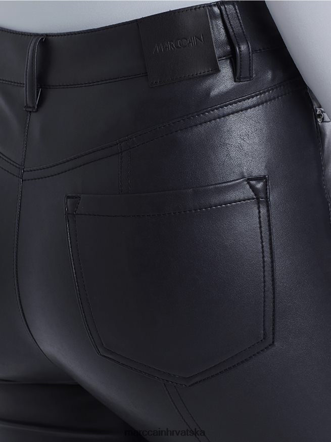 ponoćno plava Marc Cain drainpipe hlače od imitacije kože odjeća 4D66P4832