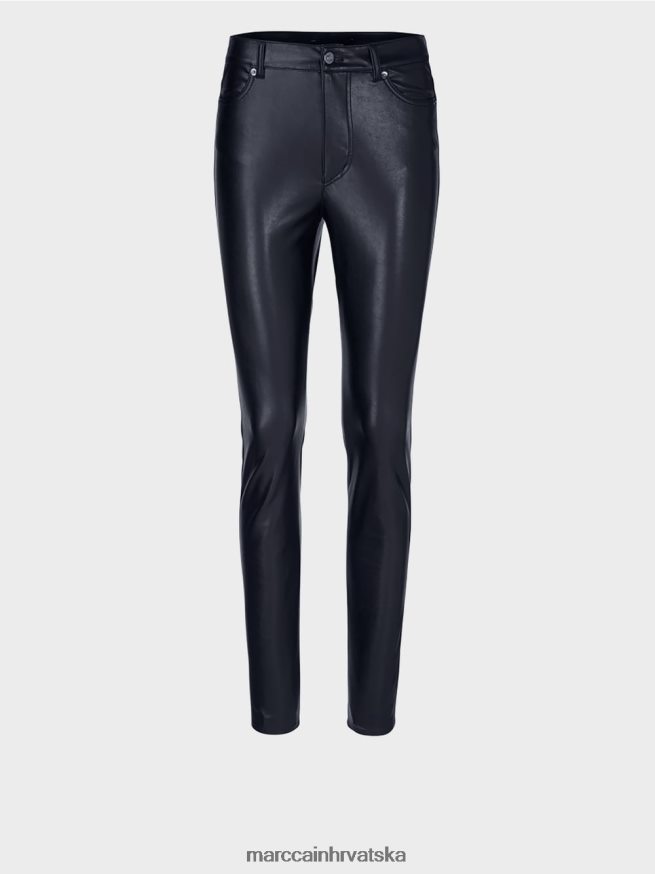 ponoćno plava Marc Cain drainpipe hlače od imitacije kože odjeća 4D66P4832