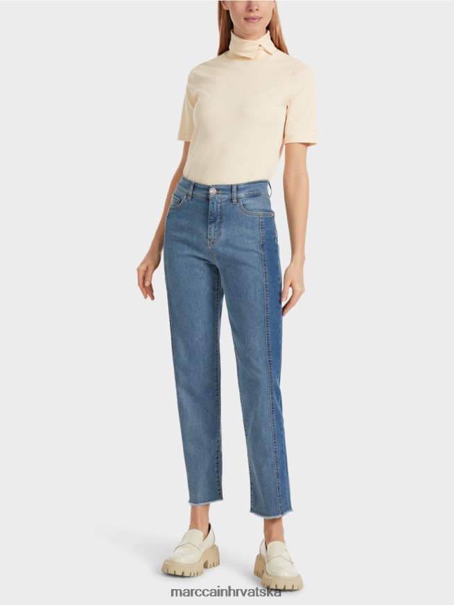 vintage plava Marc Cain fyli traperice u patchwork dizajnu odjeća 4D66P4754