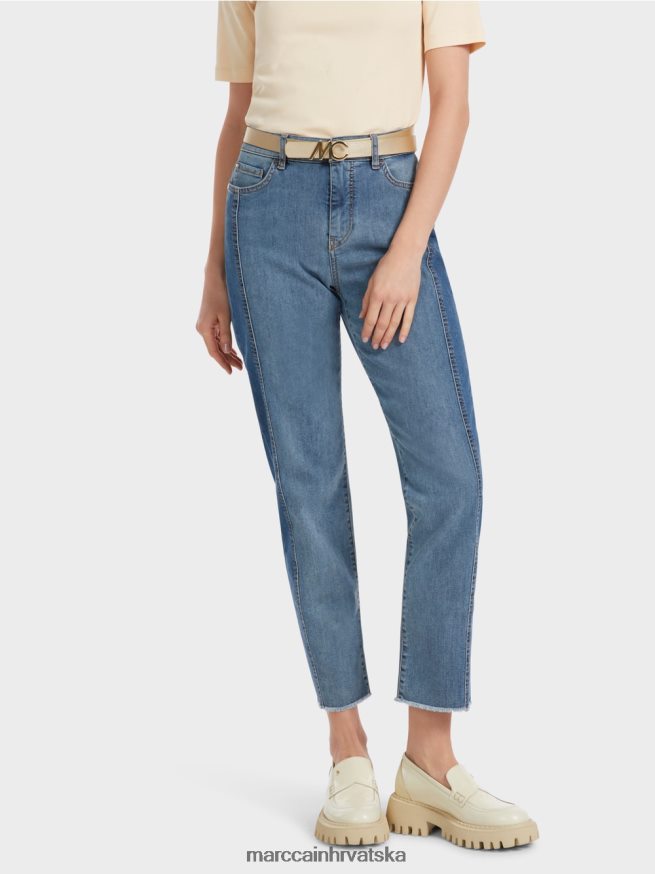 vintage plava Marc Cain fyli traperice u patchwork dizajnu odjeća 4D66P4754