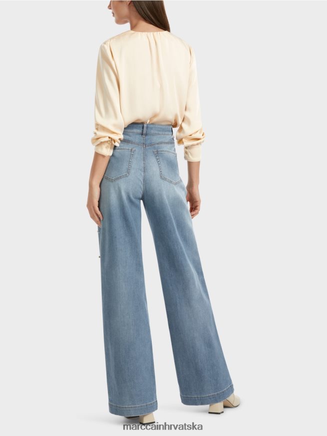 vintage plava Marc Cain ratne traperice s izvezenim biserom odjeća 4D66P4756