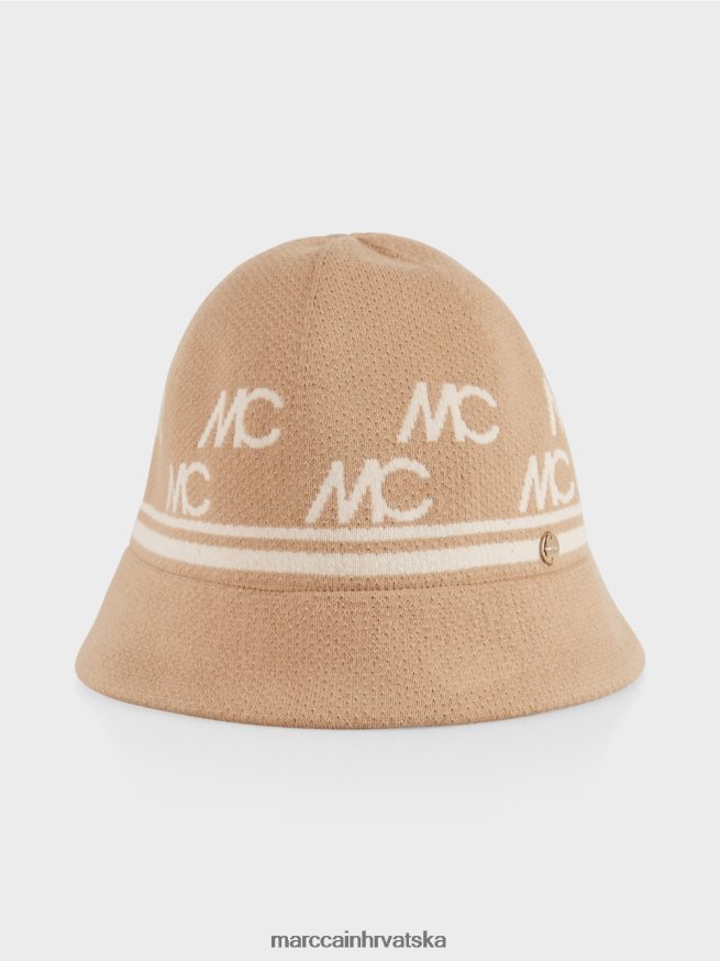 svijetle karamele Marc Cain ležerna pletena kapa oprema 4D66P41685