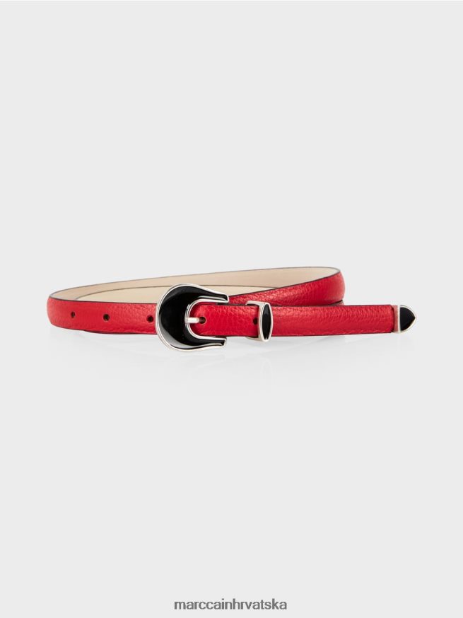 duboka crvena Marc Cain remen na bokovima od kravlje kože oprema 4D66P41714