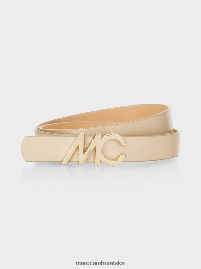 svijetlo zlato Marc Cain remen s kopčom s logotipom mc oprema 4D66P41686