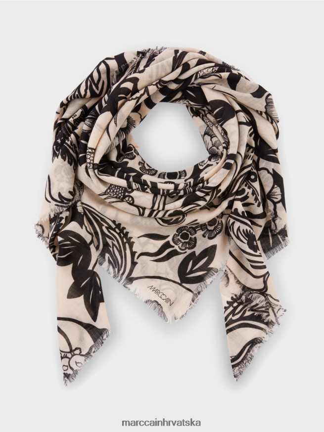 bademov cvijet Marc Cain vuneni šal s printom tetovaže oprema 4D66P41654