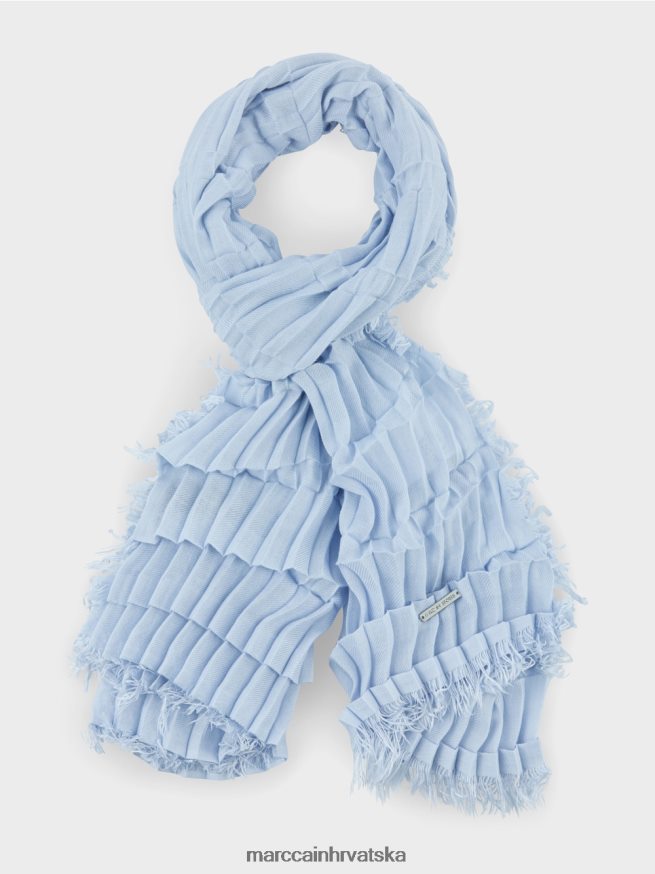 meka puderasto plava Marc Cain šal nabrane strukture oprema 4D66P41691