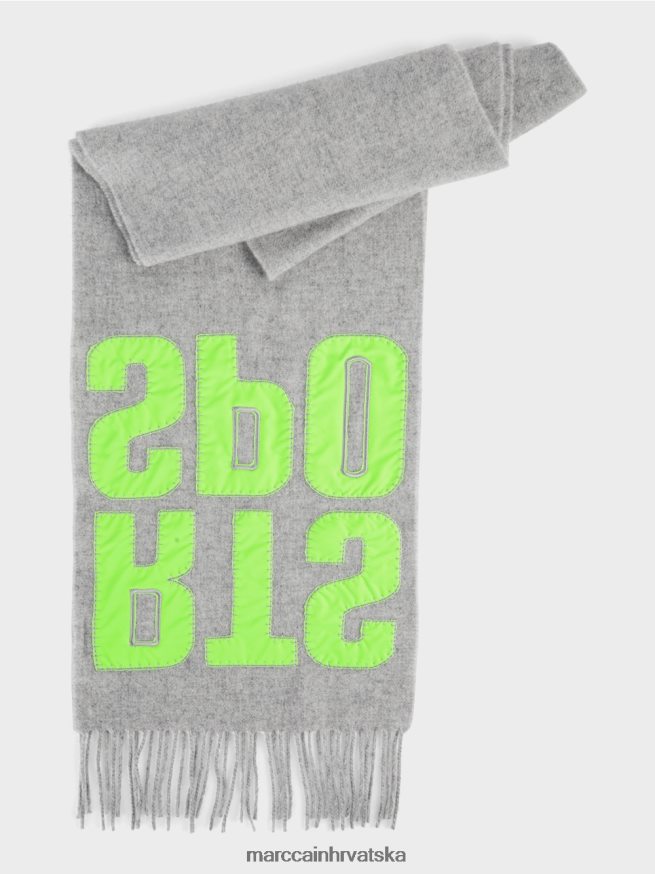 srebrno siva Marc Cain šal s aplikacijom slova oprema 4D66P41687