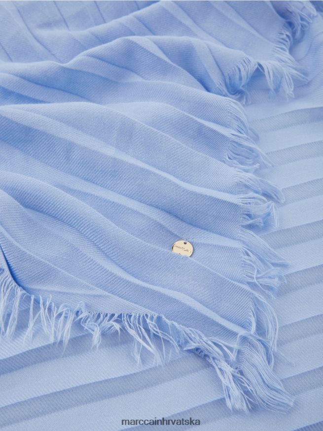 tamno ljetno nebo Marc Cain jednobojni šal s resama oprema 4D66P41675