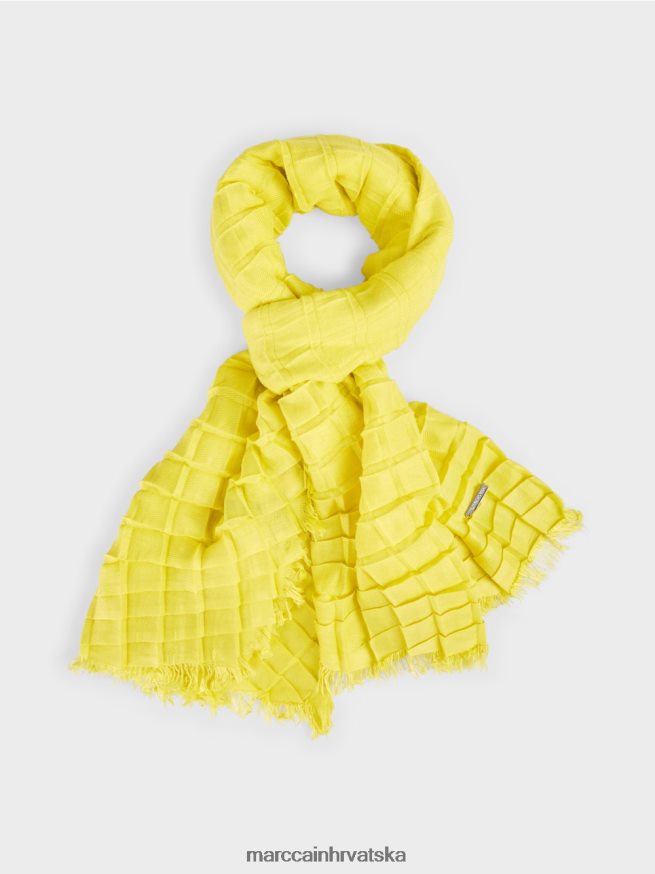 zeleni sumpor Marc Cain nabrani karirani šal oprema 4D66P41742