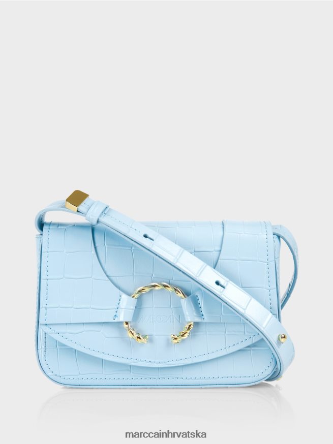 atmosferski plava Marc Cain torba za rame s ukrasnim prstenom oprema 4D66P41536