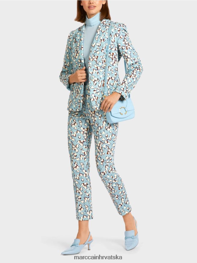 atmosferski plava Marc Cain torba za rame s ukrasnim prstenom oprema 4D66P41536