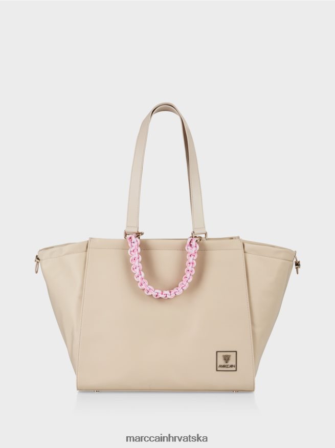 bijeljeni pijesak Marc Cain "rethink together" heklana torba s ručkom oprema 4D66P41549