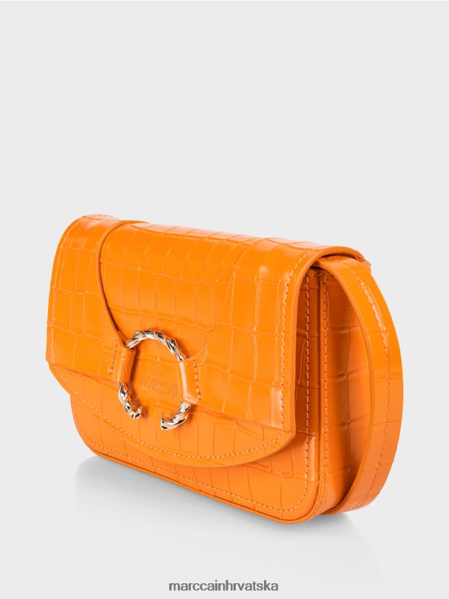 bistra narančasta Marc Cain torba za rame s ukrasnim prstenom oprema 4D66P41544