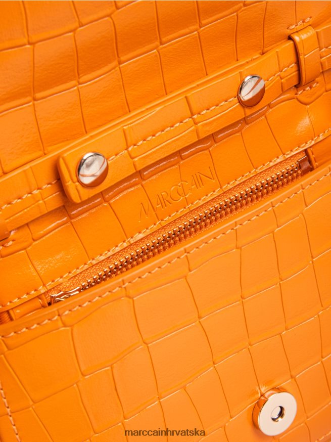 bistra narančasta Marc Cain torba za rame s ukrasnim prstenom oprema 4D66P41544