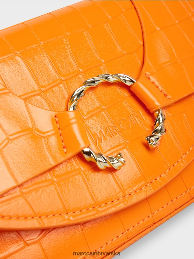 bistra narančasta Marc Cain torba za rame s ukrasnim prstenom oprema 4D66P41544