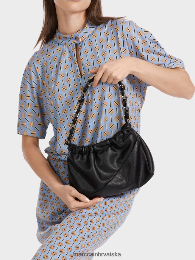 crno Marc Cain torba za rame s ukrasnom ručkom oprema 4D66P41516