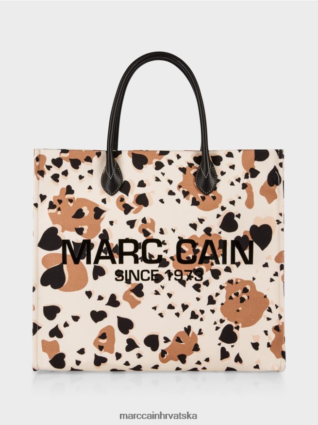 krema Marc Cain leopard velika torba s natpisom mc oprema 4D66P41550