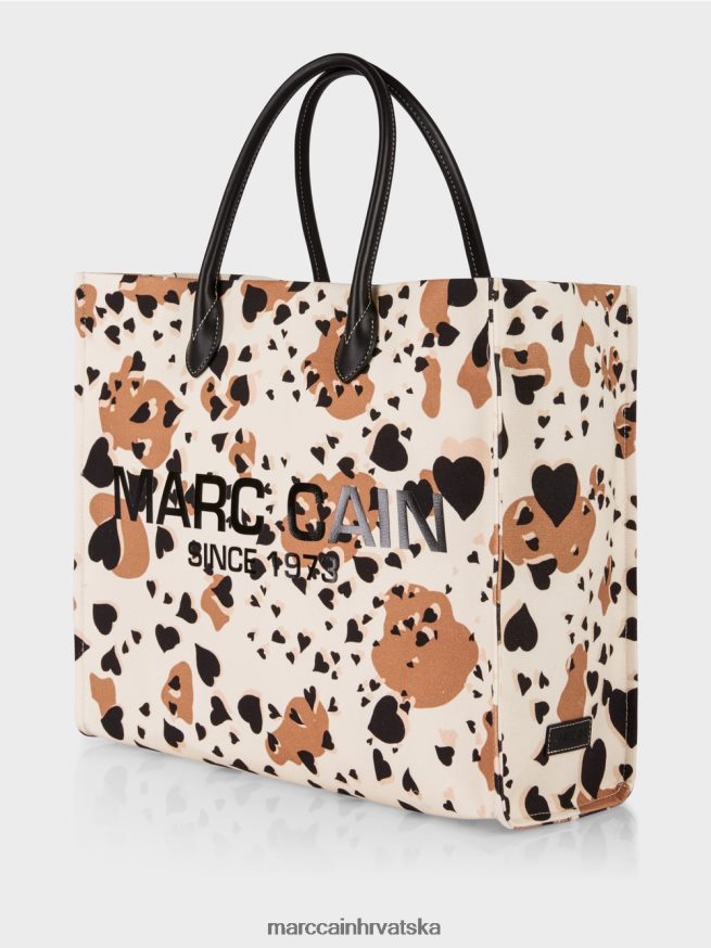 krema Marc Cain leopard velika torba s natpisom mc oprema 4D66P41550