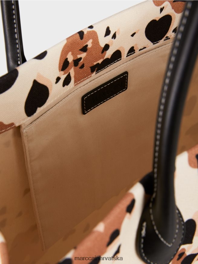 krema Marc Cain leopard velika torba s natpisom mc oprema 4D66P41550