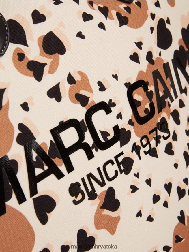 krema Marc Cain leopard velika torba s natpisom mc oprema 4D66P41550