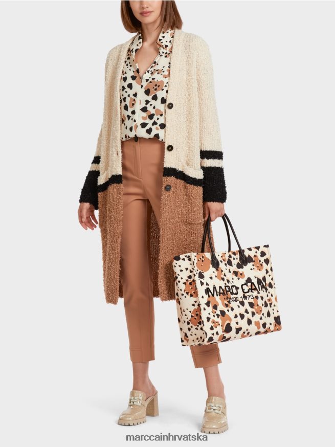 krema Marc Cain leopard velika torba s natpisom mc oprema 4D66P41550
