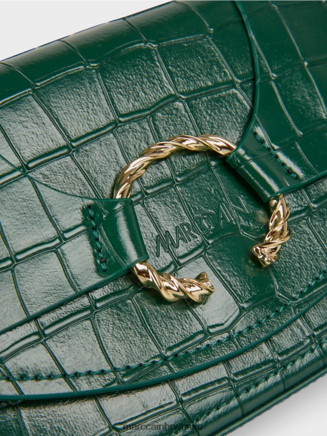 tamna šuma Marc Cain torba za rame s ukrasnim prstenom oprema 4D66P41540